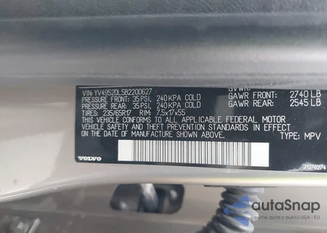 2011 Volvo Xc60 3.2 z USA, uszkodzony, nr VIN YV4952DL5B2200627